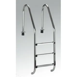 mediPool Poolleiter Edelstahl Weiß 120 cm