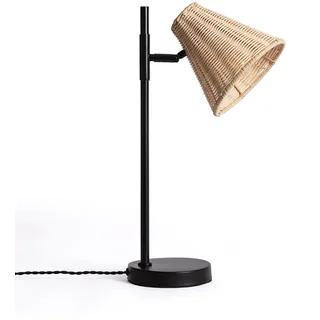 Efectoled - Tischlampe Metall Und Rattan Cesto Schwarz