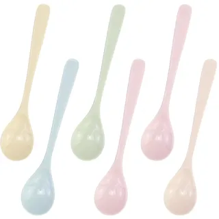 6 Stück Plastiklöffel,Lange Löffel,Plastik Eierlöffel,Lang Kunststoff Bunt,Kunststofflöffel Melamin Eislöffel,Farbe Langer Marmeladenlöffel,Suppenlöffel Bruchfester Bunte,Dessert Kaffeelöffel