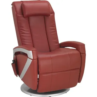 Cantus Massagesessel, Rot, Textil, Leder, Kombination Echtleder/Lederlook, 102x70x77 cm, Massagefunktion, Wohnzimmer, Sessel, Massagesessel