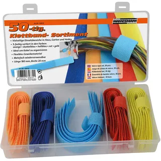 Brüder Mannesmann Werkzeuge M42610 Klettband-Set 50 teilig