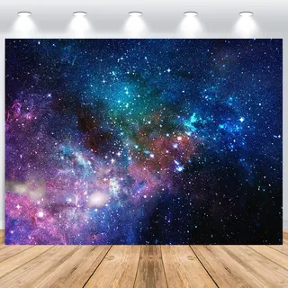 ASDCXZ Sternenhimmel Foto Hintergrund 3.6x3m, Weltraum Nacht Sterne Universum Funkelnder Blau Lila Galaxie Nebel Fotografie Hintergrund Kinder Baby Dusche Geburtstag Party Dekor Studio Requisiten
