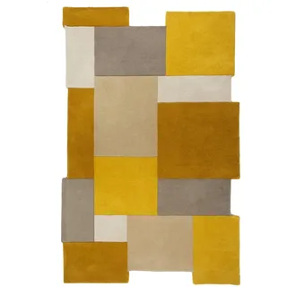 KADIMA DESIGN Thames Eva Wollteppich 120 x 180 cm Senfgelb