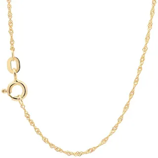 HOPLO Goldkette Goldkette Singapurkette Länge 42cm - Breite 1,0mm - 585-14 Karat Gold, Made in Germany goldfarben 42 cm Damengröße