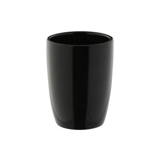Zahnputzbecher schwarz Keramik B/H/L/D: ca. 7,5x10x7,5x9 cm - schwarz