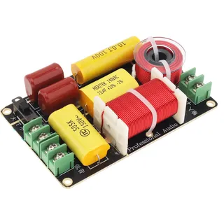 DriSentri 2-Wege Crossover für Lautsprecher, Hoch-Bass-Frequenzsplitter 250 W 4-12 Ohm für Lautsprecher, HiFi-Lautsprecherüberbrückung