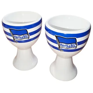 Hertha BSC Berlin Eierbecher - Logo - blau-weiß 2er-Set - plus Lesezeichen I love Berlin