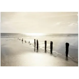 Art for the home - Outdoor Leinwandbilder Sonne Meer 50x70cm",