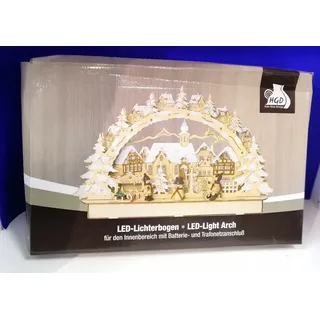 LED-Lichterbogen "Stadt mit Winterkindern" 45x7x28cm Batterie Netzbetrieb Saico