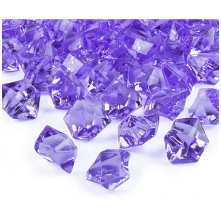 Goodymax Streudeko Goodymax® Kristall-Eis 25 mm Flieder 50 Stück, Ziersteine Dekosteine Granulat Diamanten Edelsteine Dekoeis lila