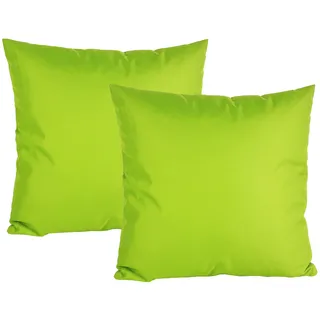 JACK 2X 50x50cm Outdoor Lounge Kissen Dekokissen inkl. XXL-Füllung Wasserabweisend Sitzkissen Garten Stuhl Lotus Effekt, Farbe:Grün