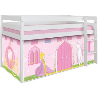 TICAA Hochbett Prinzessin Liora 90 x 200 cm Kiefer weiß