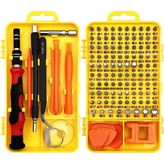 17-in-1 Präzisions-Schraubendreher-Set Reparaturset mit Magnetmatte, ESD-Armband & Werkzeugbox – Feinmechaniker Werkzeug - Gelb