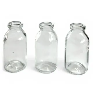 Sandra Rich Dekovase Glasvase 3er Set "Bottle klein" Ø 5 x 10,5cm, Glasflaschen weiß
