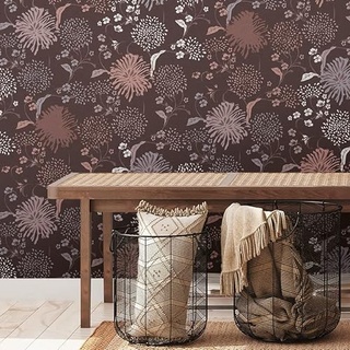 Tapete Floral Rot Lila - Livingwalls House of Turnowsky 389003 - Tapete Floral Vliestapete - 10,05 m x 0,53 m Made in Germany
