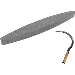 Sensenwetzstein 225mm, Ovaler Wetzstein Schleifstein für Sense, Rasenmäher, Axt, Messer und Gartengeräte, Hochwertiger Brauner Korund, Langlebig und Vielseitig messer schleifstein