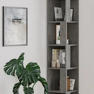 Decortie Piano Bücherregal 31,4 x 31,4 x 158,9 cm Grau