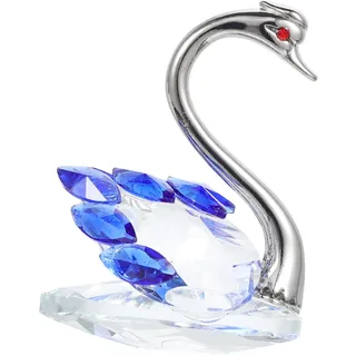 Ciieeo Kristall-Schwan-Ornament Desktop- Schwan- Skulptur Kuchen Figuren Kristall Briefbeschwerer Schreibtischverzierung enfiguren Hochzeitstisch Miniatur Glas