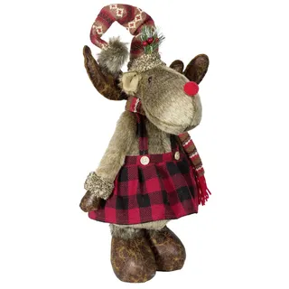 Tischdeko Elchfrau Hirsch Braun stehend ca.65cm Advent Weihnachten Dekoration