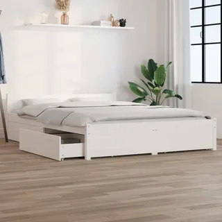 ARKEM Bett mit Schubladen Weiß 120x200 cm Bett Mit Stauraum Bett Mit Schubladen Stauraumbett Tagesbett Bett Mit Bettkasten