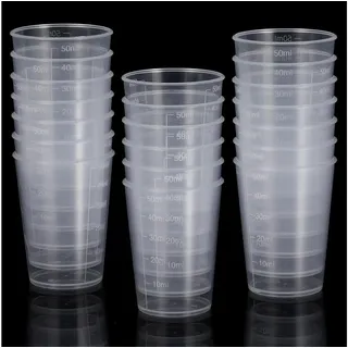 LuxusKollektion Messbecher Messbecher 50ml Klein Kunststoff 20er Set