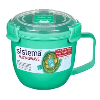 Sistema 6 Stück Mikrowelle Klein Suppe-Becher, 565ml, BPA Free - Mint/Blau/Lila