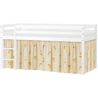 Spielbett HOPPEKIDS "ECO Dream - Flexibles umbaubares Hochbett aus Massivholz", gelb, B:101cm H:105cm L:208cm, Vorhang: 100% Baumwolle, Matratzenbezug: 100% Baumwolle, Matratze: Kaltschaum, Betten, Vorhang aus 100% Baumwolle, Made in Europe, Höhe 105 cm