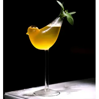 NLDGR 2er-Set Glasbecher-Cocktailglas, Vogelglas, Klare Weingläser, Kelch-Getränkeglas, Vogel-Martini-Gläser, Einzigartige Weingläser(#1)