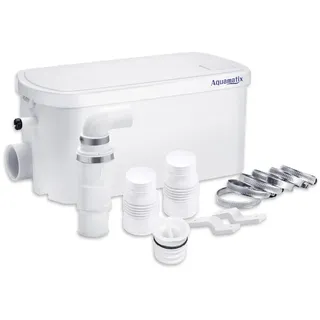 Aquamatix Duschpumpe 250W Hebeanlage Kompakte Abflusspumpe, Abwasserpumpe 8m Vertikale Pumpentfernung 100L/min für Duschen und Waschbecken, 2 Einlässe