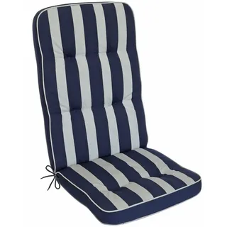 Herlag Hochlehnerauflage Tilly, (1 St), Gartenmöbelauflage 123x50x7cm Blockstreifen Blau-Gestreift blau|rot 50 cm x 123 cm x 7 cm