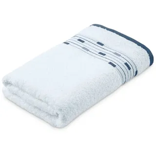Badetuch MÖVE FOR FROTTANA "Magic Uni" Gr. 5, weiß (snow), B:67cm L:140cm, Walkfrottee, Obermaterial: 100% Baumwolle, Handtücher, Badetuch, mit Bordüre aus kleinen Rechtecken