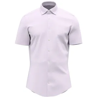 Businesshemd SEIDENSTICKER "Shaped", Herren, Gr. XXL (46), normale Ärmellängen, lila (flieder), 100% Baumwolle, unifarben, tailored fit, Kurzarm gerader Abschluss, Hemden, Shaped Kurzarm Kentkragen Uni