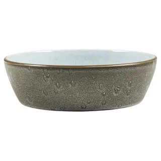 BITZ Suppenschale, Suppenschüssel aus Steingut, 18 cm im Durchmesser, grau/hellblau