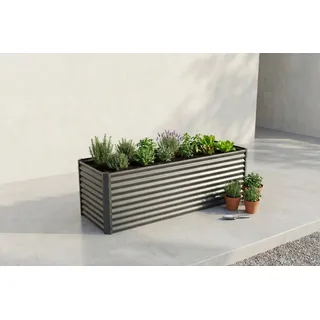 OUTFLEXX Set Hochbeet mit Erweiterungsmodul, anthrazit, Aluminium-Zink-Stahl, 180+80cm