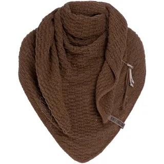 KNIT FACTORY - Dreiecksschal Jaida - Damen Strickschal mit Wolle - Hochwertige Qualität - XXL Schal - 190 x 85 cm - Tobacco - 190x85 cm