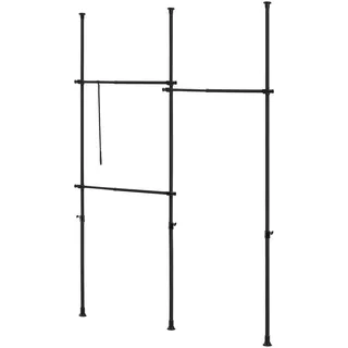 [en.casa] Kemi Teleskopgarderobe 150-230 x 105 x 5 schwarz