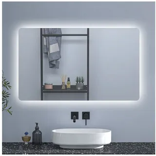 Aica Sanitär Badspiegel Badspiegel mit LED Beleuchtung Badezimmerspiegel rahmenlos Dimmbar 120 cm x 80 cm