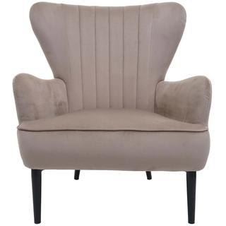 Lounge-Sessel MCW-K37, Cocktailsessel Polstersessel Sessel, Samt ~ taupe