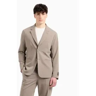 A|X Armani Exchange für Herren. XM000345AF10897U6107 Beigefarbener einreihiger Blazer (34), Lässig, Polyester
