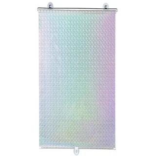 FENGSHOUU Blickdichtes Faltrollo,Fenster Sonnenschutz Verdunkelungsrollo,Thermo Dachfenster Rollos,Temporäre Jalousien,Abnehmbar Reisevorhang,mit Saugnäpfen,ohne Bohren (Silver1,W68xH125cm(27x49in))