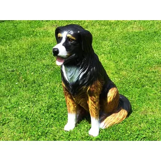 DEKO VERTRIEB BAYERN XL Berner Sennenhund LEBENSGROSS~Figur~HUNDEFIGUR LEBENSGRÖSSE~Hund Deluxe Gartendeko 80cm~Garten Dekoration