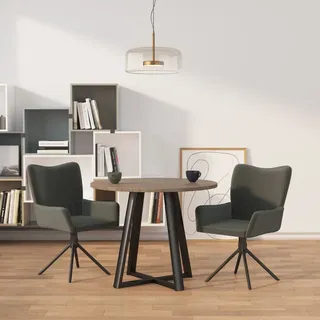 vidaXL Drehstühle für Esszimmer, 2er-Set, dunkelgrauer Samt
