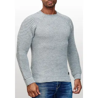 Strickpullover RUSTY NEAL, Herren, Gr. S, grau, 70% Polyacryl, 30% Baumwolle, unifarben, normal, Rundhals, Pullover Strickpullover, in modischem Grobstrick-Design