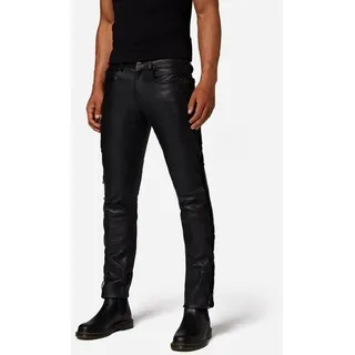 Ricano Lederhose Cow Waxy weit Schwarz 38 34