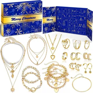 LuxusKollektion Schmuck-Adventskalender Adventskalender Schmuck Frauen Mädchen 2024 Weihnachtskalender 24 Mode