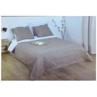 ZD Trading Haushaltshobel Tagesdecke 220x240 cm Decke Übergröße Bettüberwurf Sofaüberwurf Taupe