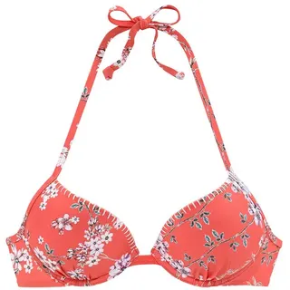 SUNSEEKER Push-Up-Bikini-Top Damen orange-bedruckt Gr.36 Cup C