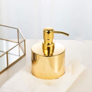 Pangyoo PYouo- Seifendosierer, Golden Cylinder Edelstahl Seifenspender, Flasche Pumpen Metall, Shampoo Lotions, Arbeitsplattenzubehör (Color : Gold, Size : 300ML)