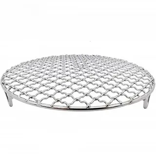 DAZZLEEX Grillrost Rund 201 Edelstahl Draht Ofen Grill Platte Outdoor Garten Camping Picknick Werkzeug Dia.240mm 1.8mm Dick