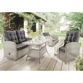 Destiny Lounge Merano 2 Se, 1 Sofa, 1 Tisch 120x77cm, Vintage weiß (86097)